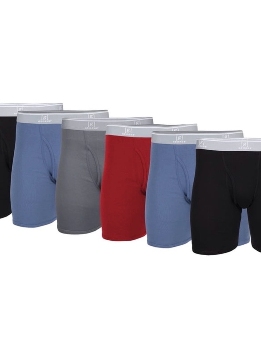 George Men's Regular Leg Boxer Briefs, 6-Pack Size 3XL